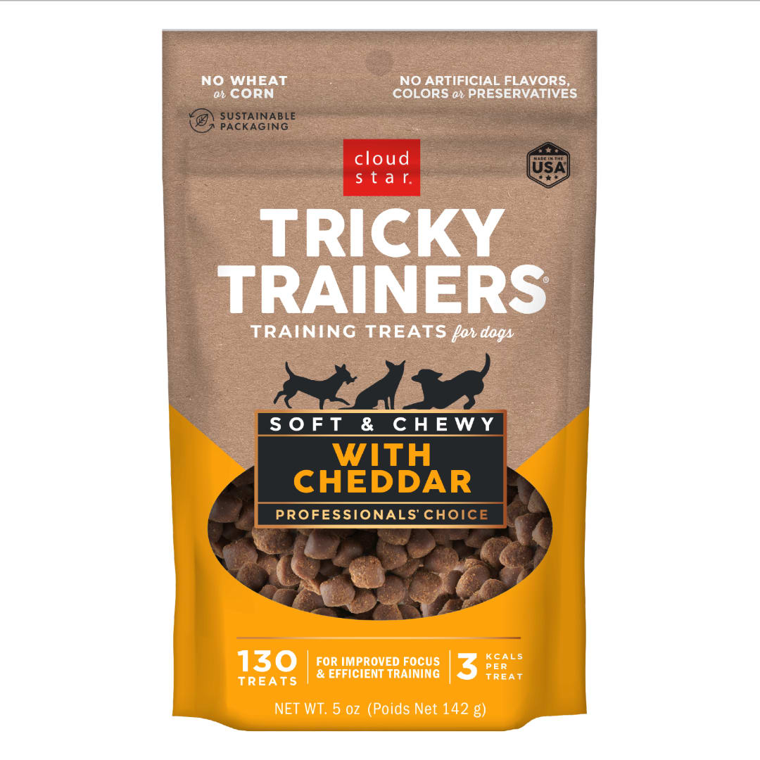 Cloud Star Tricky Trainers Soft & Chewy Dog Treats, Cheddar, 5 oz. Pouch
