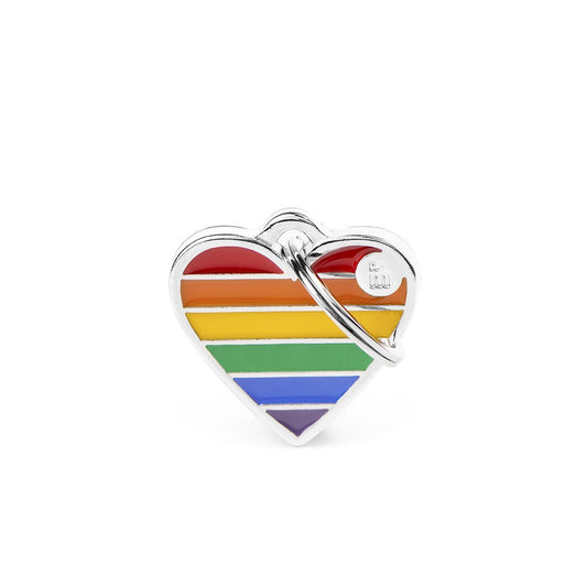 My Family ID Rainbow Small Heart ID Tag