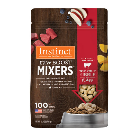 Instinct Freeze-Dried Raw Boost Mixers Grain-Free Beef Recipe Freeze-Dried Dog Food Topper 25oz Bag