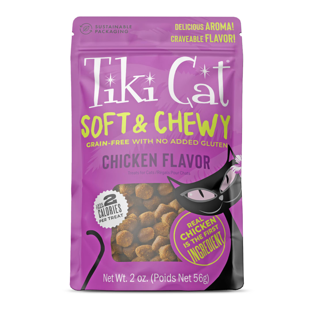Tiki Cat Soft & Chewy Grain Free Dry Cat Treats Chicken 2oz Pouch