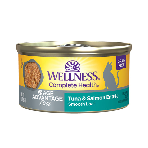 Wellness Complete Health Age Advantage Senior Wet Cat Food Tuna & Salmon Pate 7+ Years Old 3oz Can