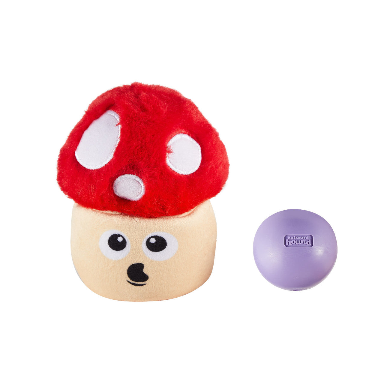 Outward Hound Snack Palz Interactive Plush Dog Puzzle with Treat Ball  Mushroom