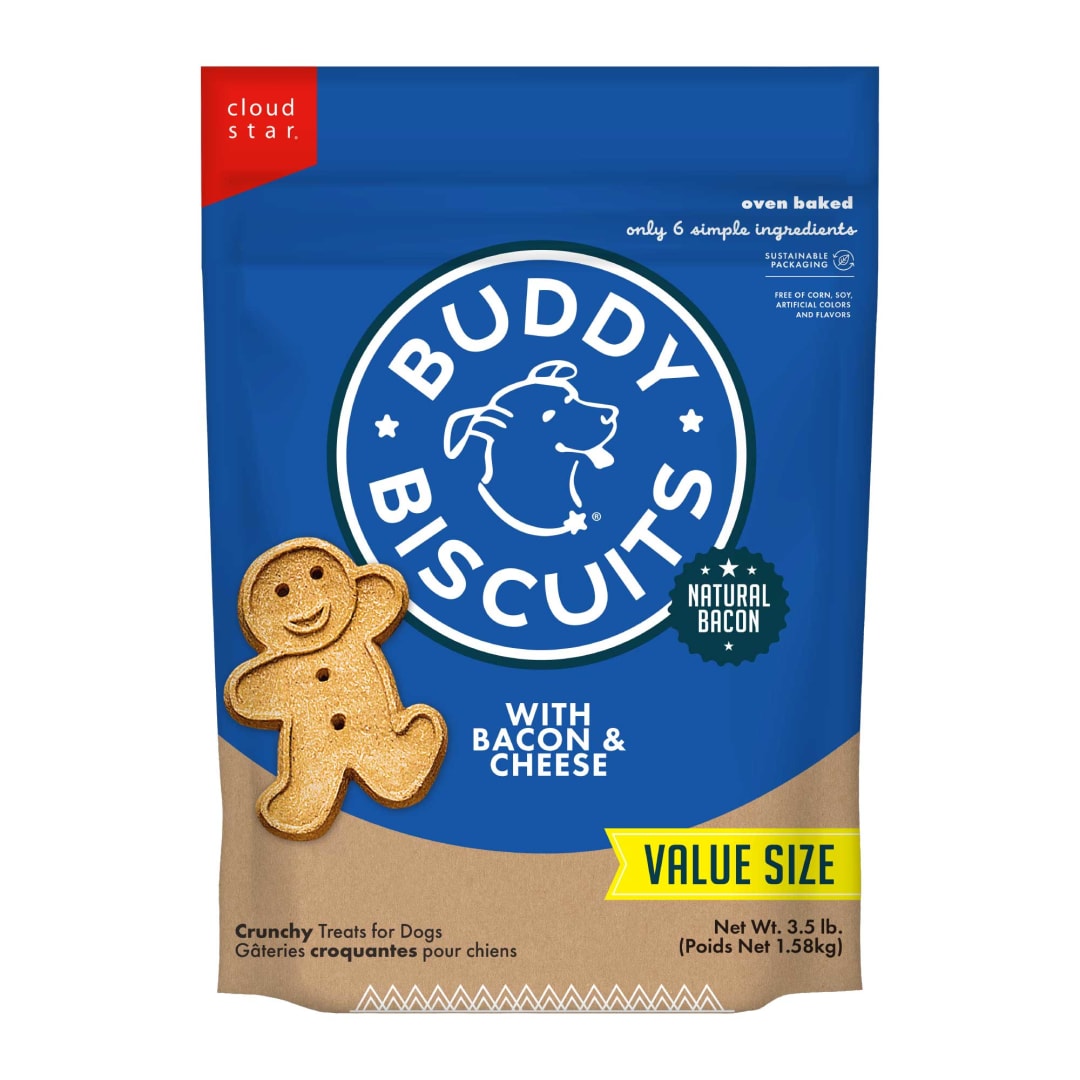 Cloud Star Buddy Biscuits Crunchy Dog Treats, Bacon & Cheese 3.5 lbs. Bag