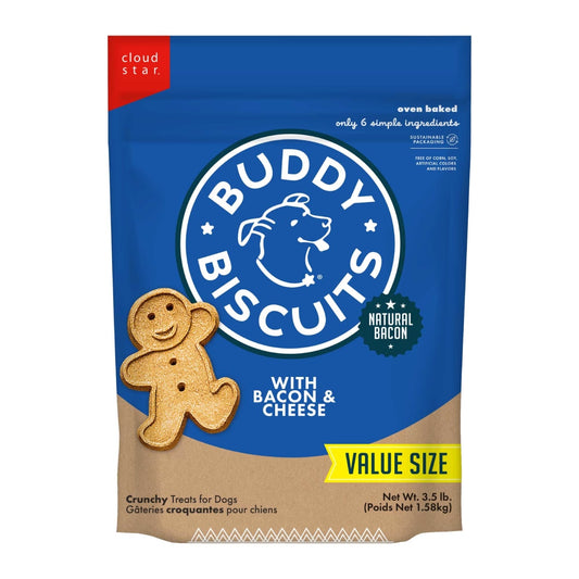 Cloud Star Buddy Biscuits Crunchy Dog Treats, Bacon & Cheese 3.5 lbs. Bag