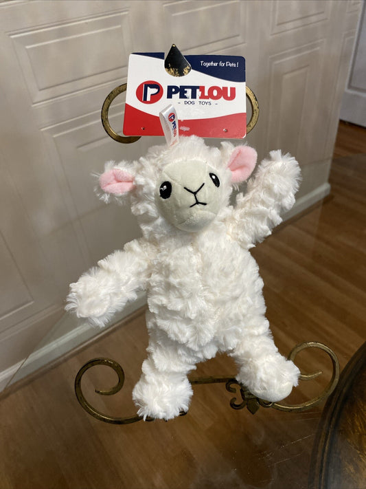 Petlou 9in Lamb Dog Toy With Squeak