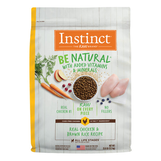 Instinct Be Natural Real Chicken & Brown Rice Recipe Dry Dog Food 25lb Bag