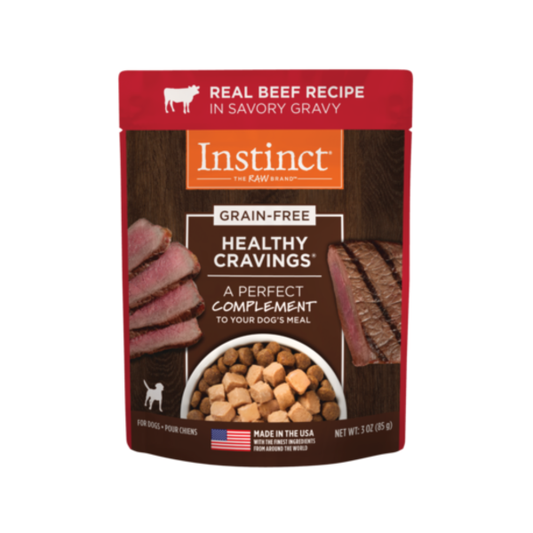 Instinct Healthy Cravings Grain-Free Real Beef Recipe Wet Dog Food Topper 3oz Pouch