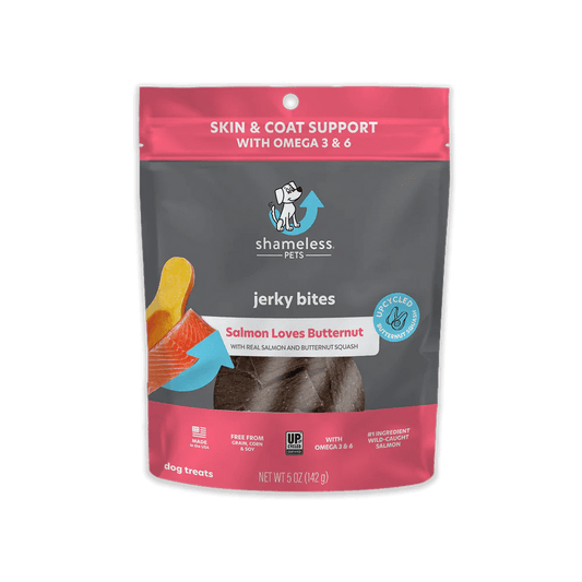 Shameless Pets Salmon Loves Butternut Jerky Bites, 5 oz