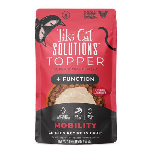 Tiki Cat Solutions Topper, Mobility, Chicken Recipe in Broth, 1.5 oz. Pouch