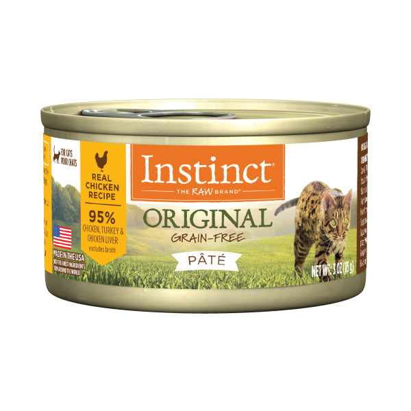 Instinct Original Grain-Free Pate Real Chicken Recipe Canned Cat Food 3oz Can