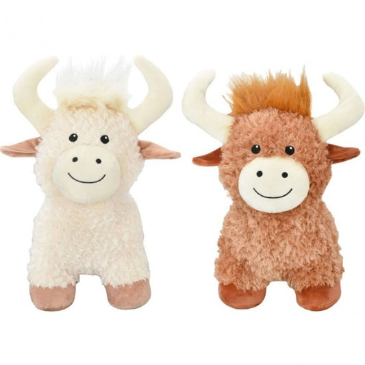 Multipet Plush Dog Toy Standing Highland Cow 15in Assorted