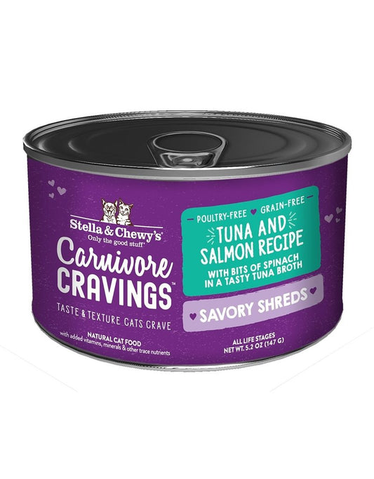 Stella and Chewy's Wet Cat food Shreds 5.2oz Tuna and Salmon