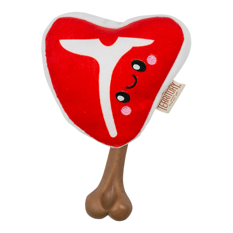 Territory 2 in 1 Steak on Bone Dog Toy 8in