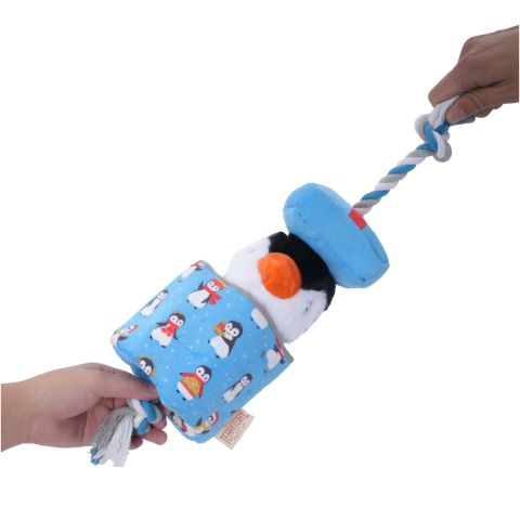 Territory Holiday Penguin Popper Treat-and-Tug Dog Toy