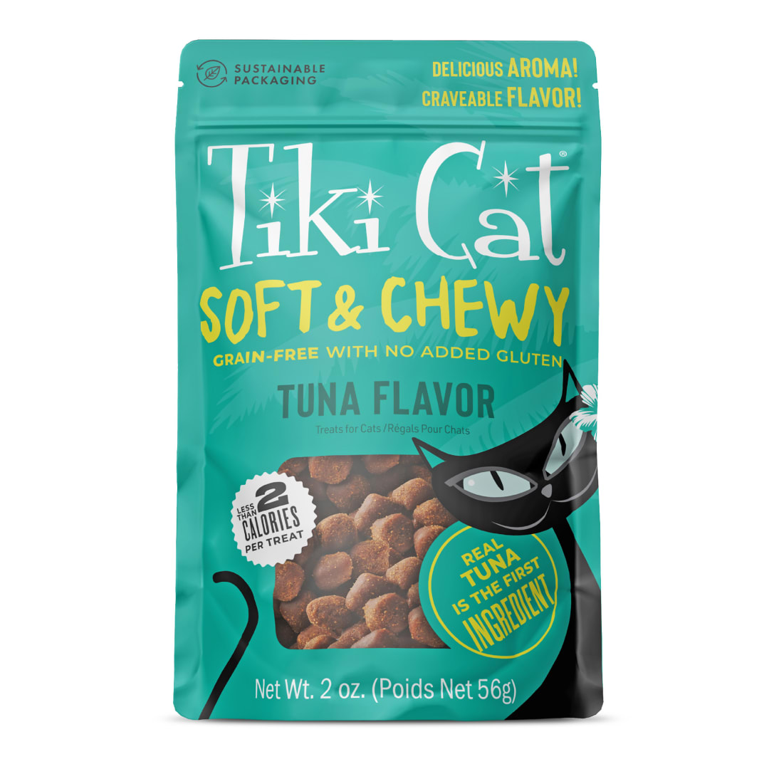 Tiki Cat Soft & Chewy Grain Free Dry Cat Treats Tuna 2oz Pouch