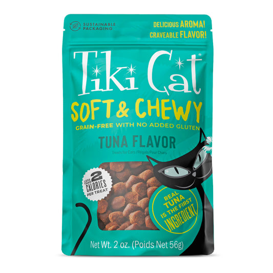 Tiki Cat Soft & Chewy Grain Free Dry Cat Treats Tuna 2oz Pouch