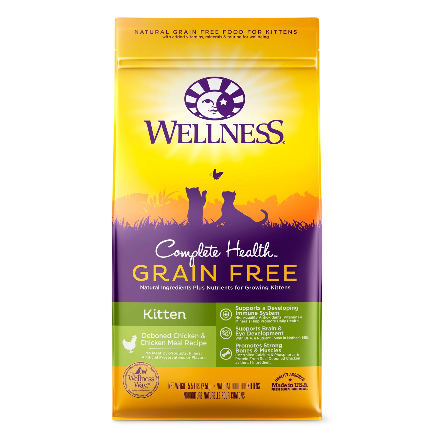 Wellness Complete Health Natural Grain Free Deboned Chicken & Chicken Meal Dry Kitten Food 5.5lb Bag