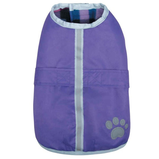 Pet Edge Zack and Zoey Noreaster Dog Blanket Coat Purple Medium