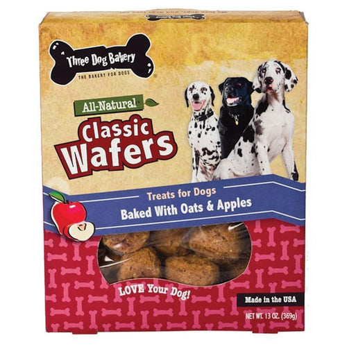 Three Dog Bakery Classic Wafers Apple Oatmeal 13oz