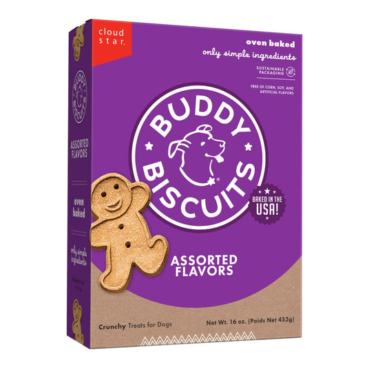Buddy Biscuits Crunchy Dog Treats Assorted Flavors 16oz Box