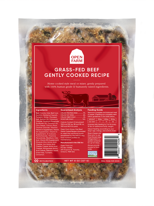 Open Farm Frozen Gently Cooked Dog Food Beef Recipe 8oz