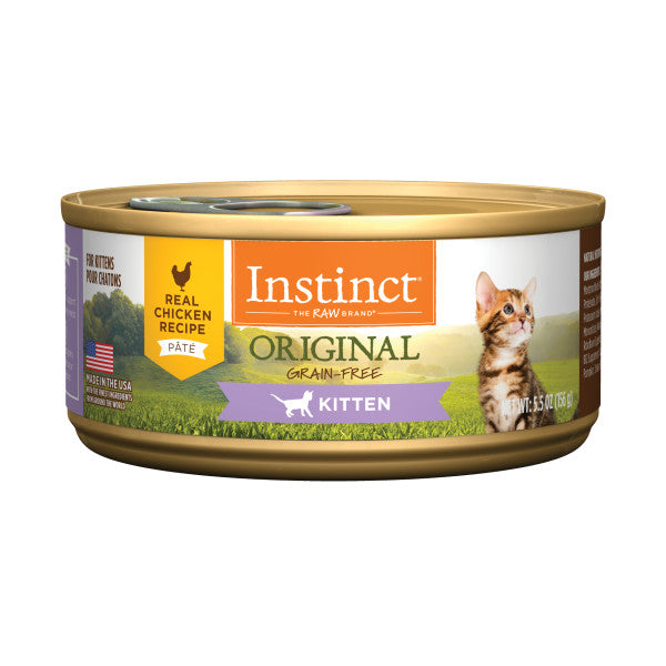 Instinct Original Kitten Grain-Free Pate Real Chicken Recipe Canned Cat Food 5.5oz Can