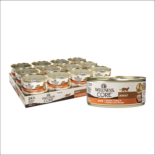 Wellness CORE Grain Free Canned Cat Food Chicken Turkey & Chicken Liver Pate 5.5ozs