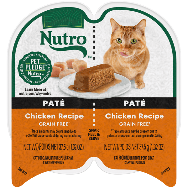 Nutro Wet Cat Food 2.6oz portion cup Chicken Recipe Paté