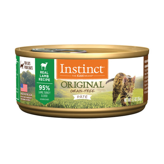 Instinct Original Grain-Free Pate Real Lamb Recipe Canned Cat Food 5.5oz Can