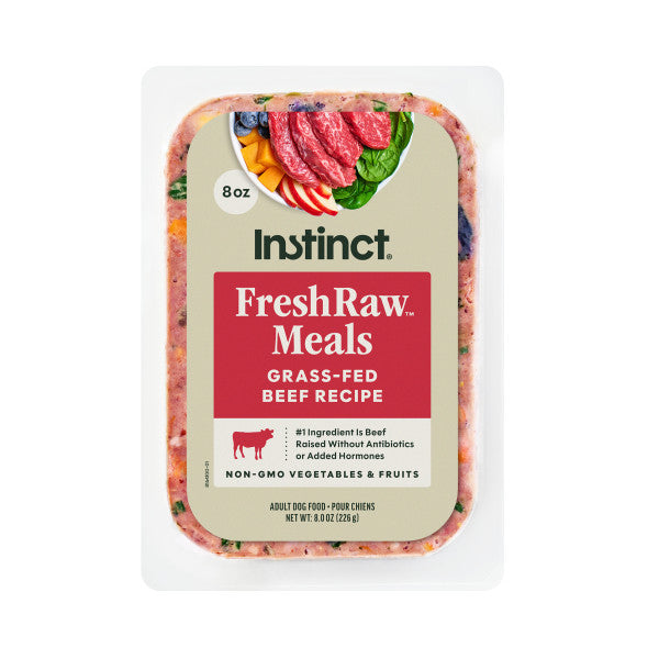 FreshRaw Meals Grass-Fed Beef Recipe Dog Food 8oz Clear Plastic Tray