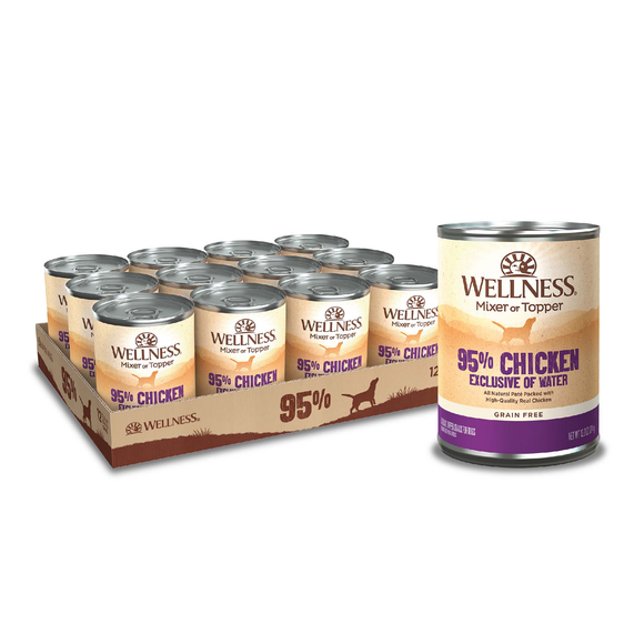 Wellness 95% Chicken Natural Wet Grain Free Canned Dog Food 13.2oz Can