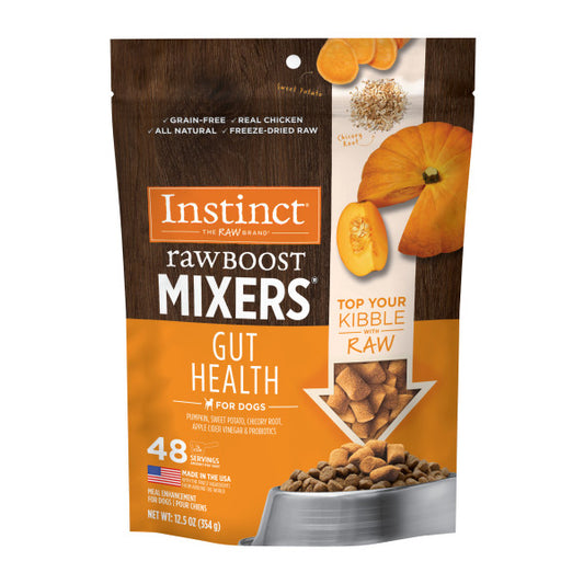 Instinct Freeze-Dried Raw Boost Mixers Grain-Free Gut Health Recipe Dog Food Topper 12.5oz Bag