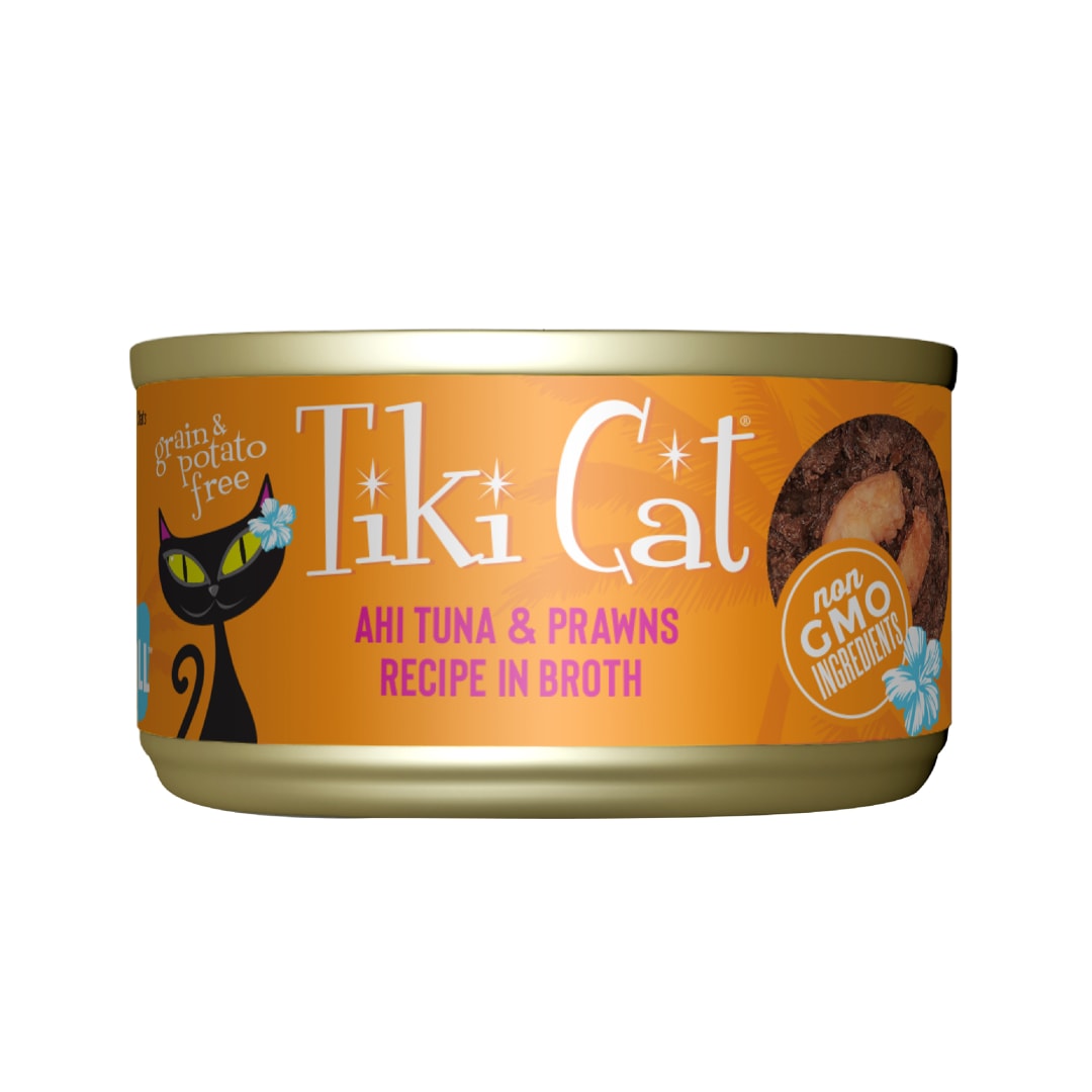 Tiki Cat Grill Wet Cat Food Ahi Tuna & Prawns 2.8oz Can
