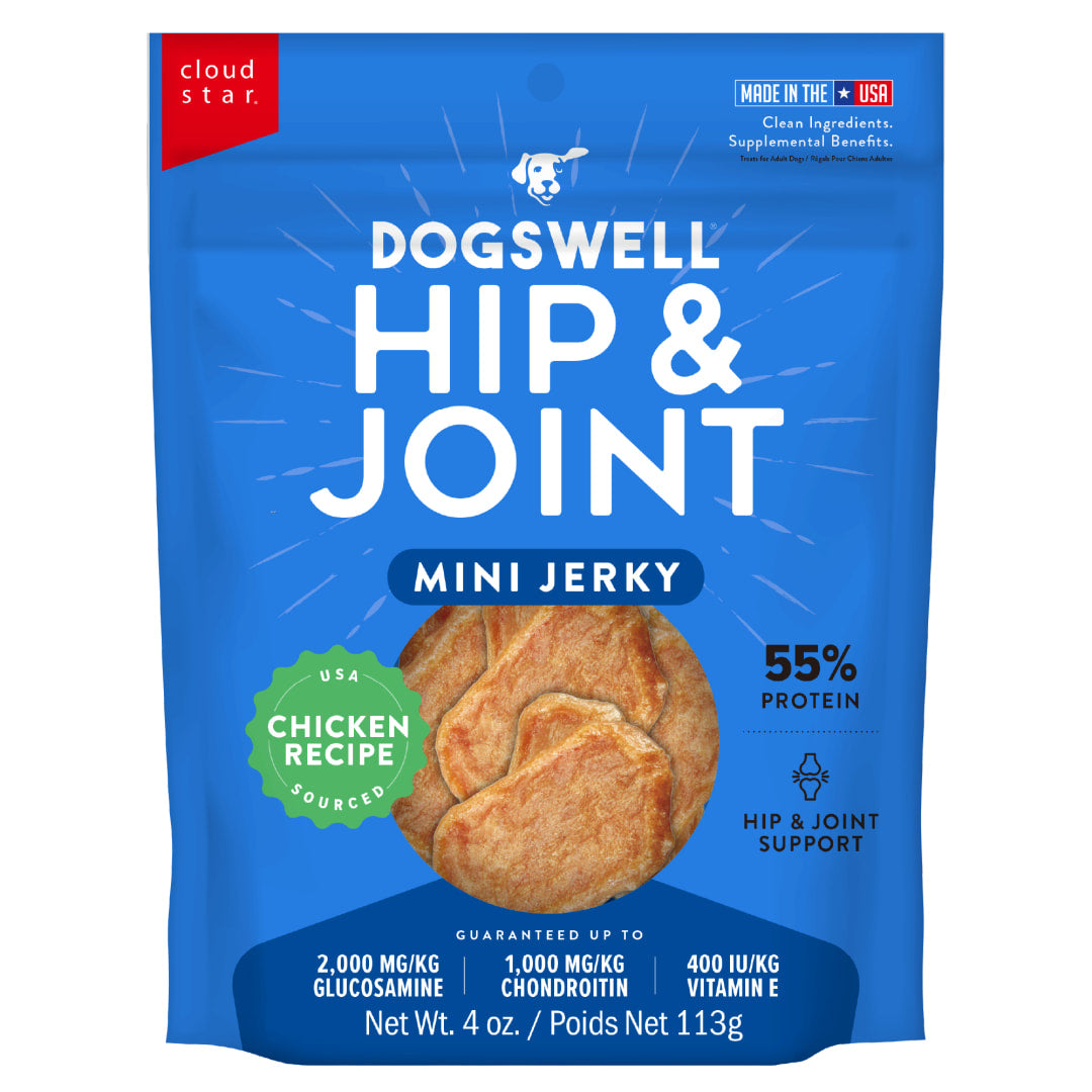 Dogswell Mini Jerky Dog Treats, Chicken Breast, 4 oz. Pouch