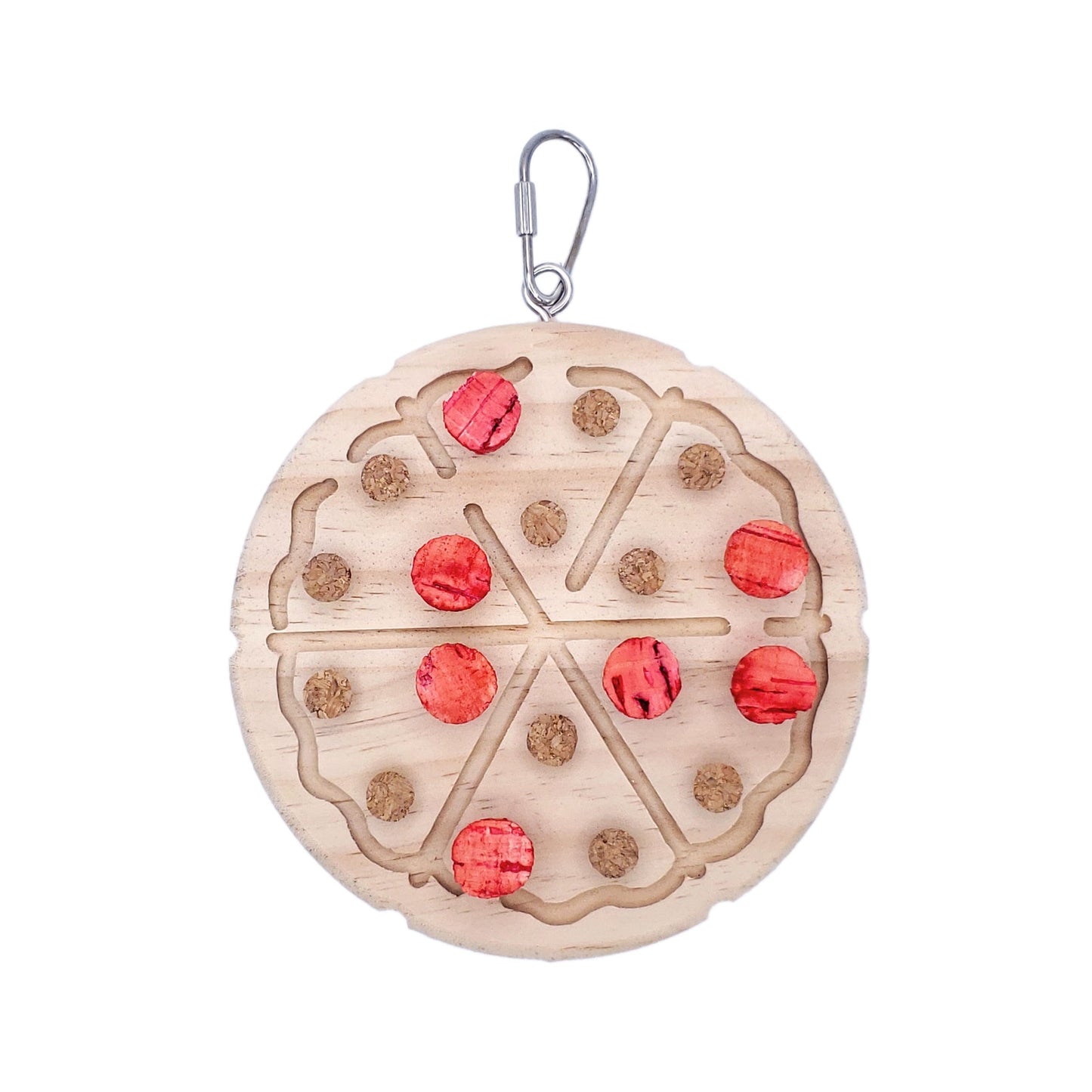 A & E Cages Happy Beaks Wood and Cork Pizza Bird Toy