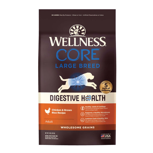 Wellness CORE Digestive Health Large Breed Chicken & Brown Rice Dry Dog Food 24lb Bag