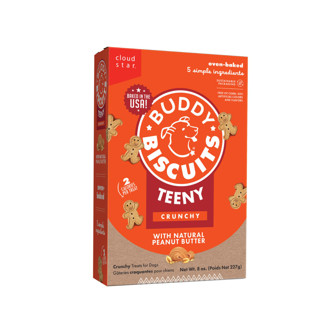 Cloud Star Buddy Biscuits Teeny Crunchy Dog Treats, Peanut Butter, 8 oz. Box