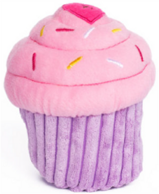 Zippy Paws Cupcake Pink Plush Dog Toy