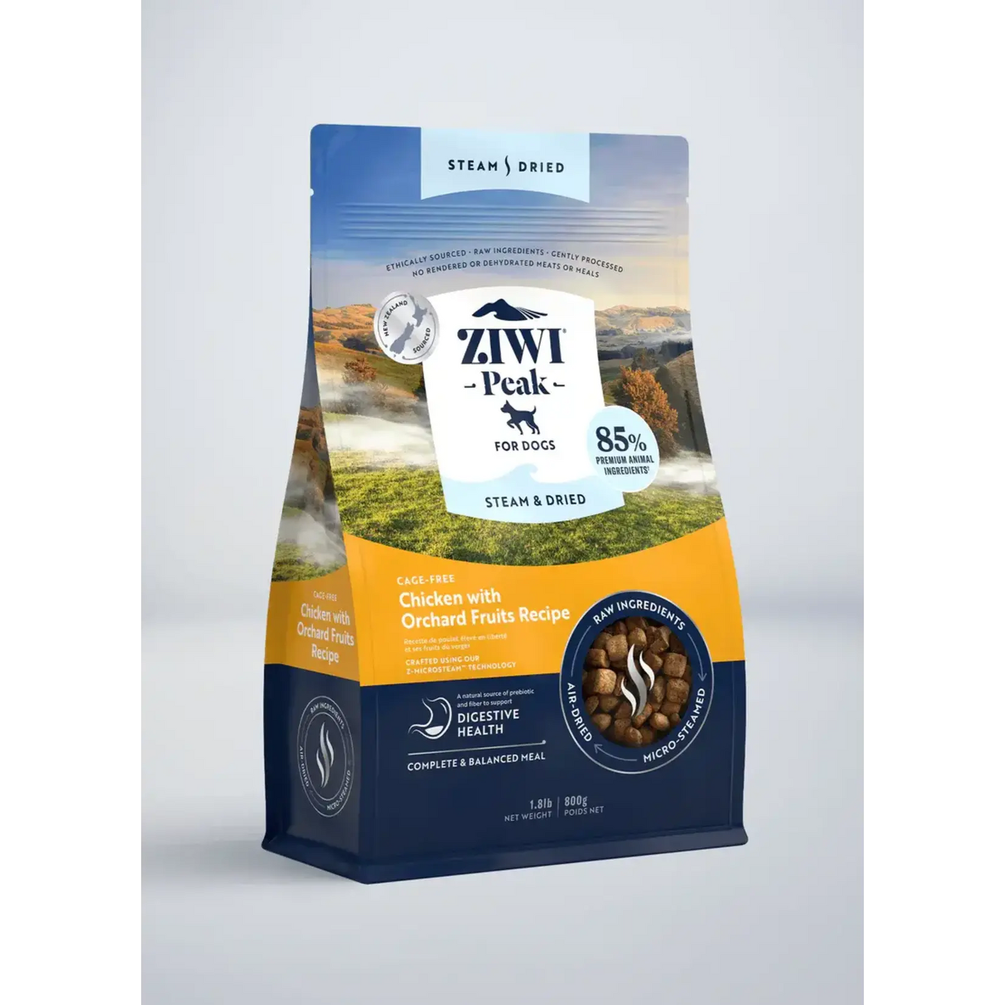 Ziwi Peak Steam & Dried Cage-Free Chicken with Orchard Fruits Recipe for Dogs 1.8lb