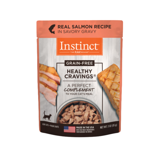 Instinct Healthy Cravings Grain-Free Real Salmon Recipe in Savory Gravy Wet Cat Food Topper 3oz Pouch