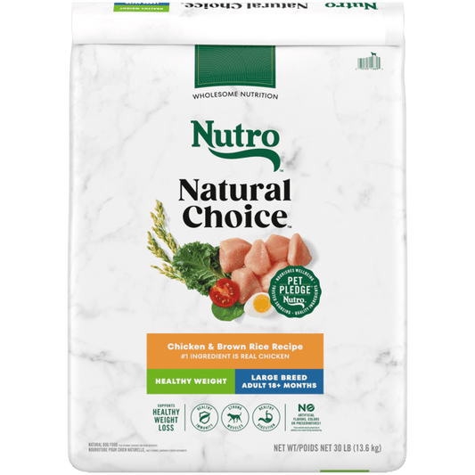 Nutro Natural Choice Dry Dog Food Large Breed Adult Healthy Weight Chicken & Brown Rice Recipe 30lb bag