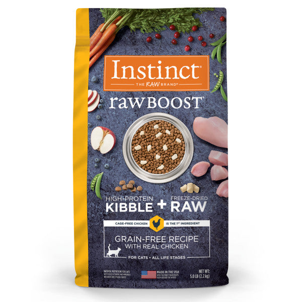 Instinct Raw Boost Grain-Free Recipe with Real Chicken Dry Cat Food 5lb Bag