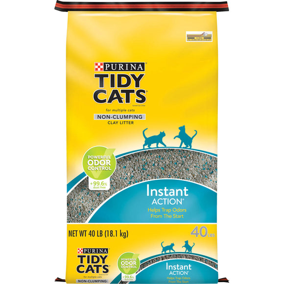 Purina Tidy Cats Non Clumping Cat Litter  Instant Action Low Tracking Cat Litter  40 lb. Bag
