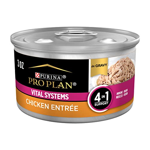 Purina Pro Plan Wet Cat Food Vital Systems Chicken Entree in Wet Cat Food Gravy 4-in-1 Immune, Brain, Muscle and Vision - 3 oz
