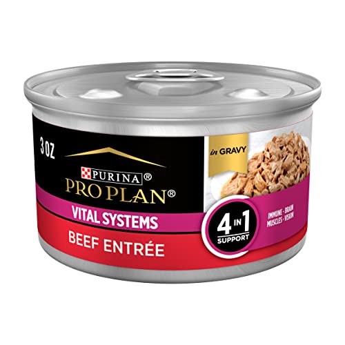 Purina Pro Plan Wet Cat Food Vital Systems Beef Entree in Wet Cat Food Gravy 4-in-1 Immune, Brain, Muscle and Vision - 3 oz