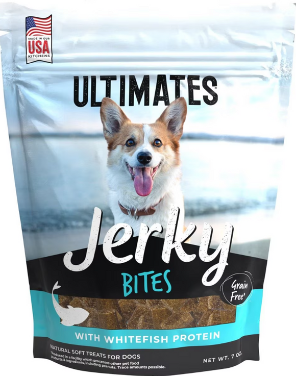 Ultimates Jerky Bites Whitefish Dog Treats, 7oz
