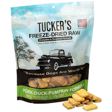 Tuckers Freeze Dried 14oz Raw Diet pork Duck Pumpkin