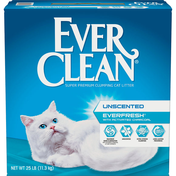 Ever Clean Everfresh With Activated Charcoal Unscented Odor Control Clay Cat Litter 25lb