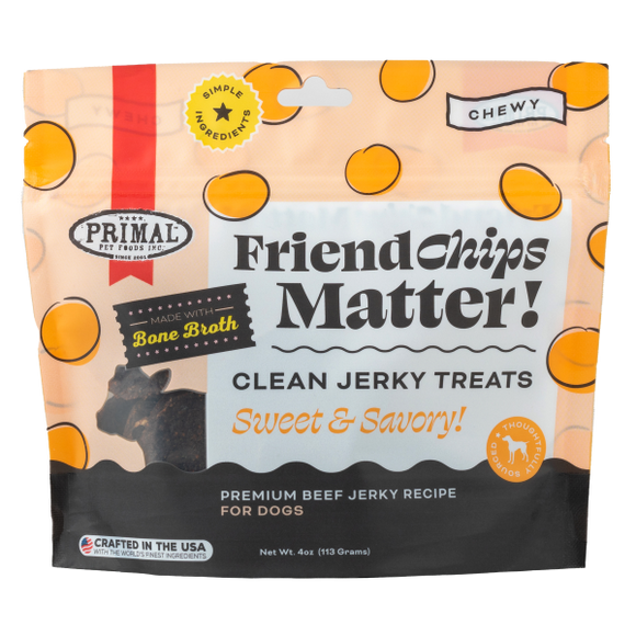 Primal Dog Treats FriendChips Matter Beef w/Broth 4oz