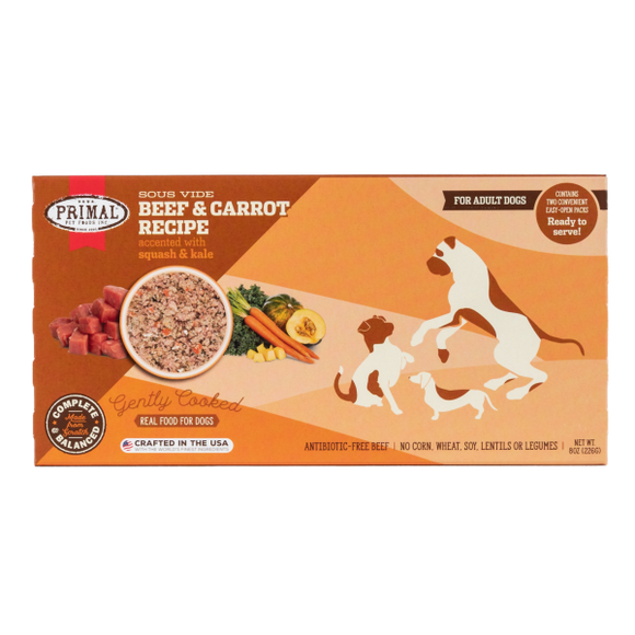 Primal Dog Gently Cooked Sous Vide Beef & Carrot 8 oz